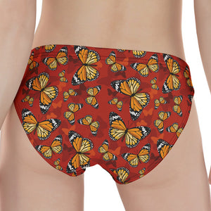 Orange Monarch Butterfly Print Women's Panties