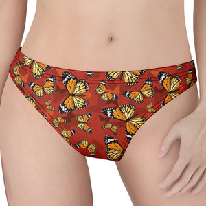 Orange Monarch Butterfly Print Women's Thong