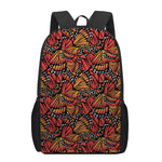 Orange Monarch Butterfly Wings Print 17 Inch Backpack