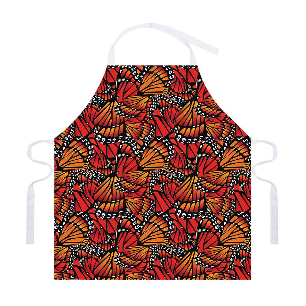 Orange Monarch Butterfly Wings Print Adjustable Apron