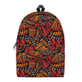 Orange Monarch Butterfly Wings Print School Backpack