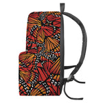 Orange Monarch Butterfly Wings Print Backpack
