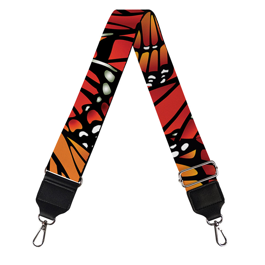 Orange Monarch Butterfly Wings Print Bag Strap