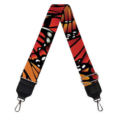 Orange Monarch Butterfly Wings Print Bag Strap