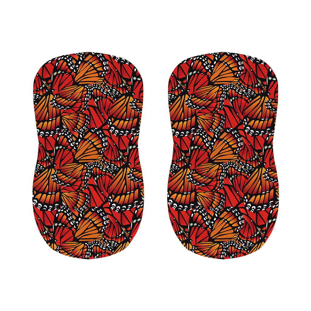 Orange Monarch Butterfly Wings Print Bar Stool Covers