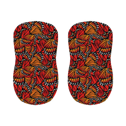 Orange Monarch Butterfly Wings Print Bar Stool Covers