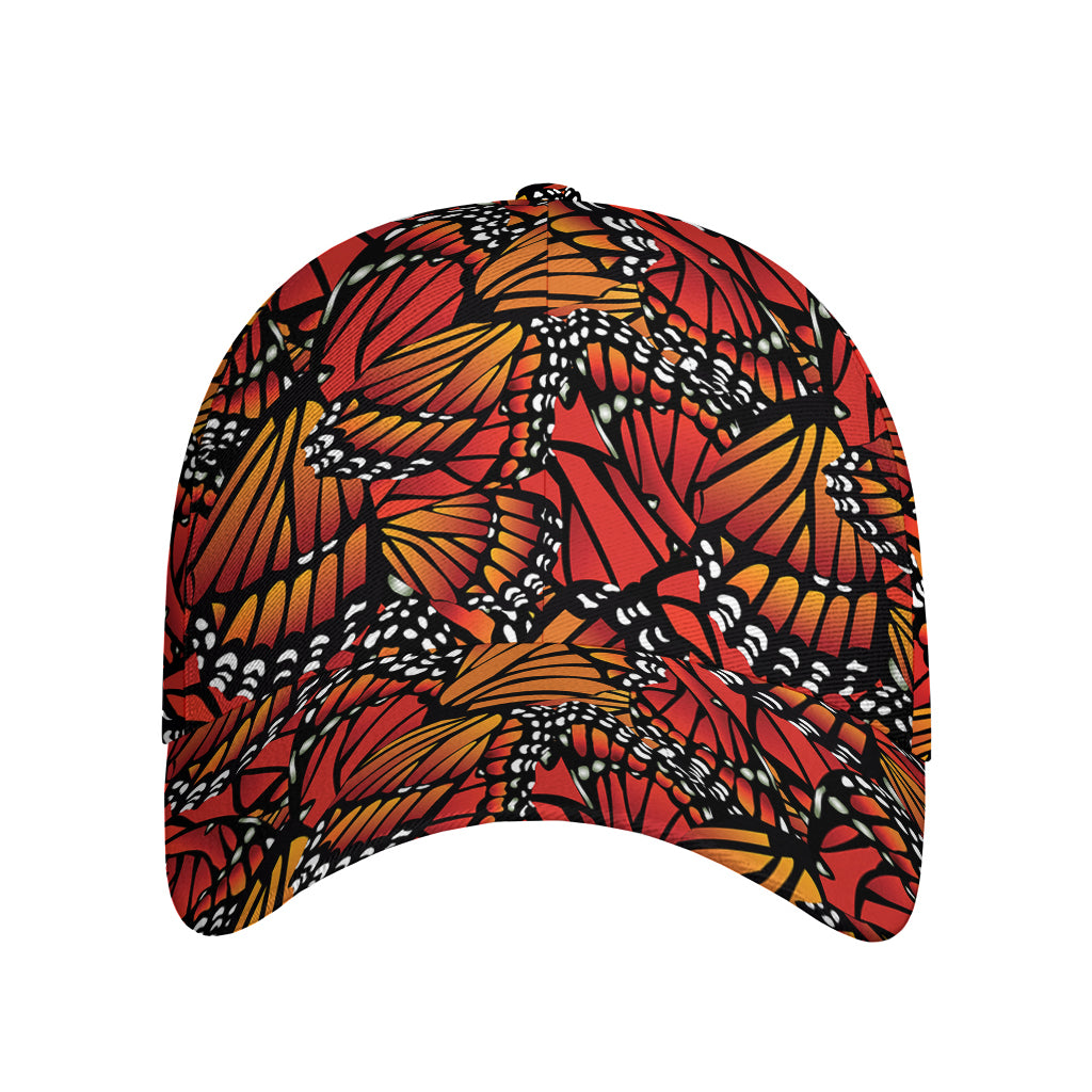 Orange Monarch Butterfly Wings Print Baseball Cap