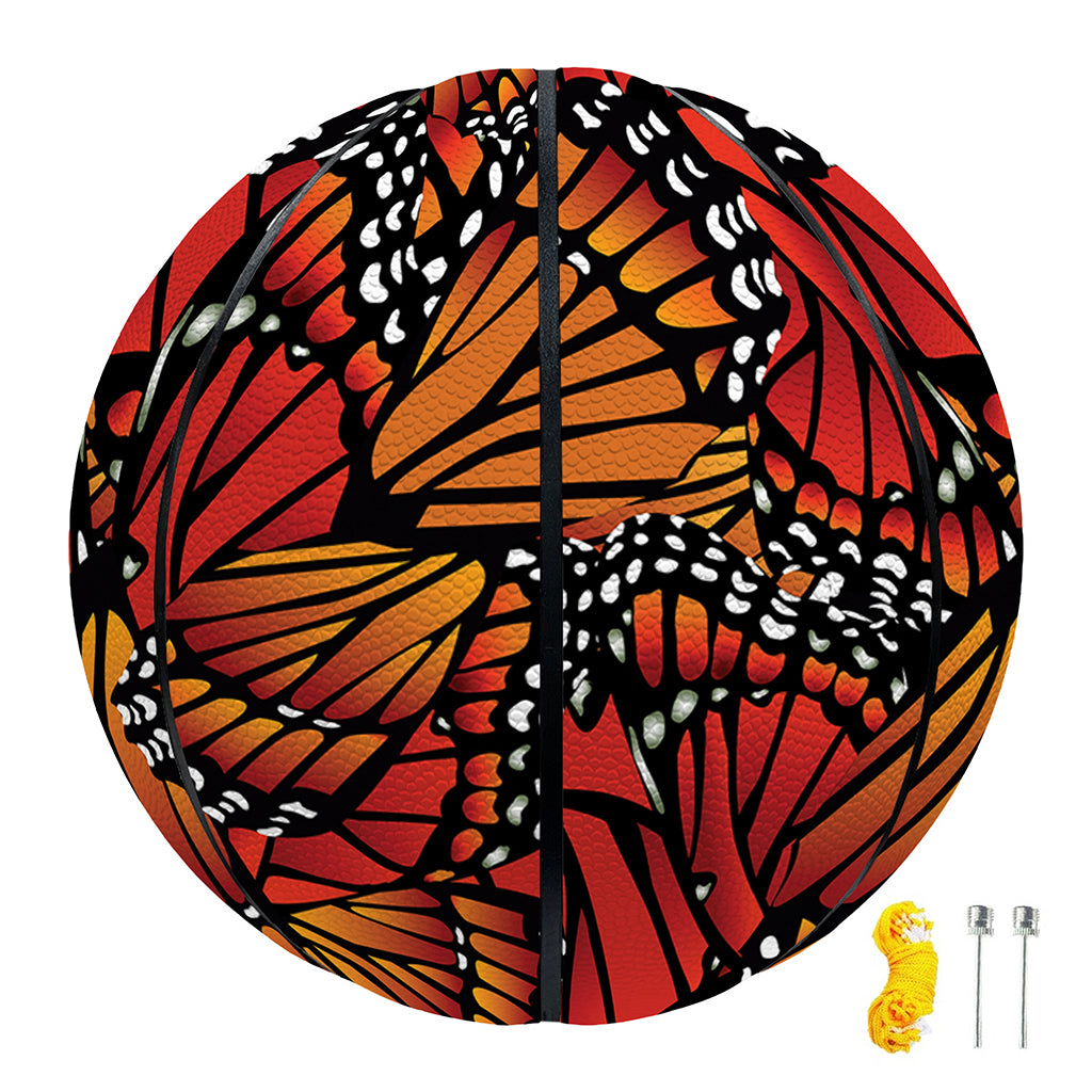 Orange Monarch Butterfly Wings Print Basketball