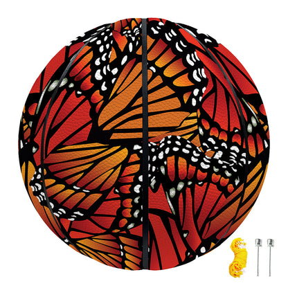 Orange Monarch Butterfly Wings Print Basketball