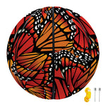 Orange Monarch Butterfly Wings Print Basketball
