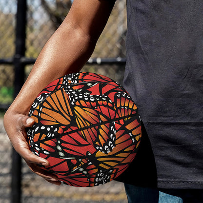 Orange Monarch Butterfly Wings Print Basketball