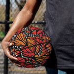 Orange Monarch Butterfly Wings Print Basketball