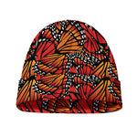 Orange Monarch Butterfly Wings Print Beanie