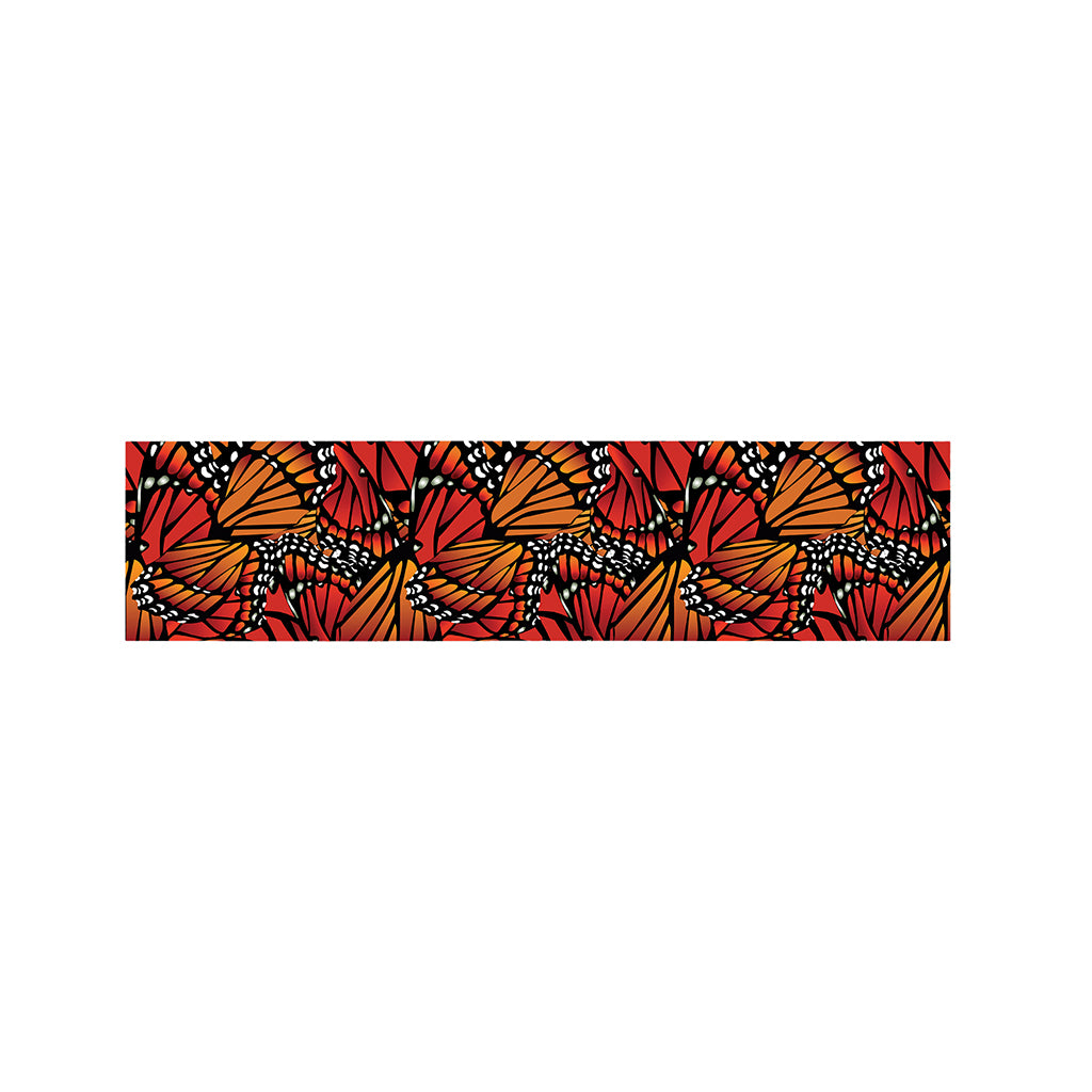 Orange Monarch Butterfly Wings Print Bed Runner
