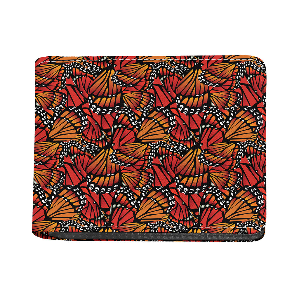 Orange Monarch Butterfly Wings Print Bifold Wallet