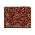 Orange Monarch Butterfly Wings Print Bifold Wallet
