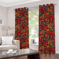 Orange Monarch Butterfly Wings Print Dimout Grommet Curtains