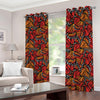 Orange Monarch Butterfly Wings Print Blackout Grommet Curtains