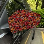 Orange Monarch Butterfly Wings Print Car Side Mirror Covers