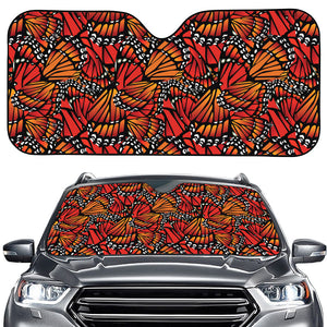 Orange Monarch Butterfly Wings Print Car Windshield Sun Shade