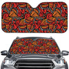 Orange Monarch Butterfly Wings Print Car Windshield Sun Shade