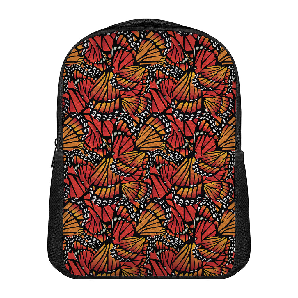 Orange Monarch Butterfly Wings Print Casual Backpack