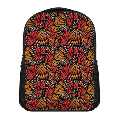 Orange Monarch Butterfly Wings Print Casual Backpack