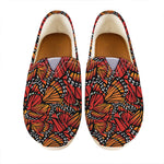 Orange Monarch Butterfly Wings Print Casual Shoes