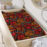 Orange Monarch Butterfly Wings Print Changing Pad Cover