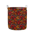 Orange Monarch Butterfly Wings Print Collapsible Laundry Basket