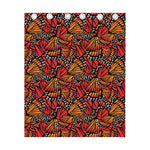 Orange Monarch Butterfly Wings Print Curtain