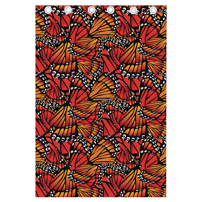 Orange Monarch Butterfly Wings Print Curtain