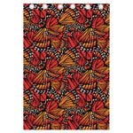 Orange Monarch Butterfly Wings Print Curtain