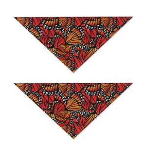 Orange Monarch Butterfly Wings Print Dog Bandana