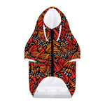 Orange Monarch Butterfly Wings Print Dog Zip Up Hoodie