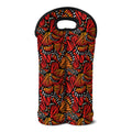 Orange Monarch Butterfly Wings Print Double Neoprene Wine Tote