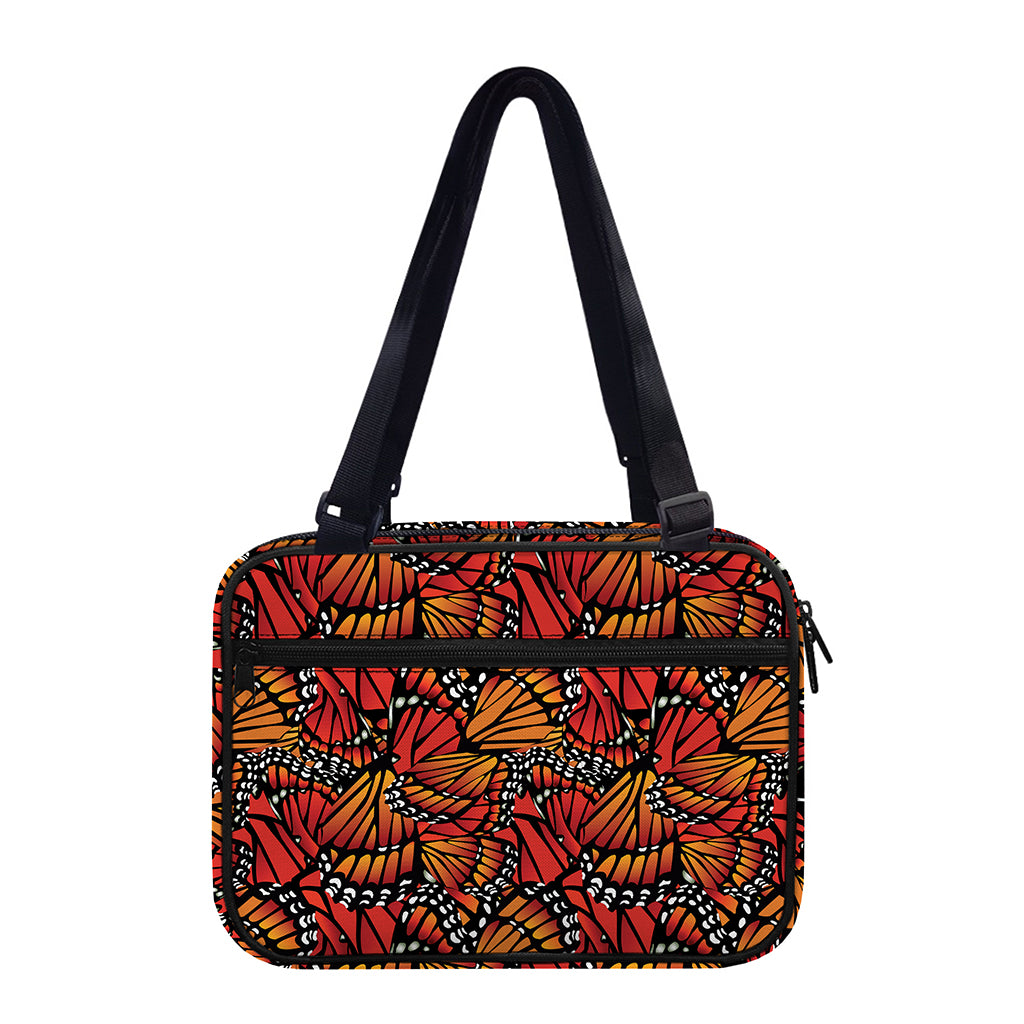 Orange Monarch Butterfly Wings Print Double Strap Bible Bag