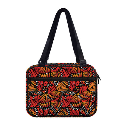 Orange Monarch Butterfly Wings Print Double Strap Bible Bag