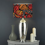 Orange Monarch Butterfly Wings Print Drum Lamp Shade
