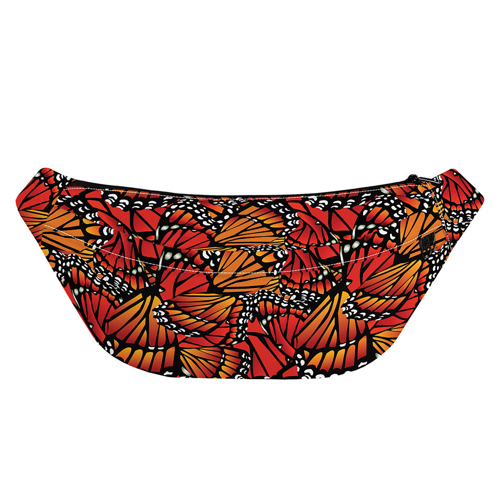 Orange Monarch Butterfly Wings Print Fanny Pack