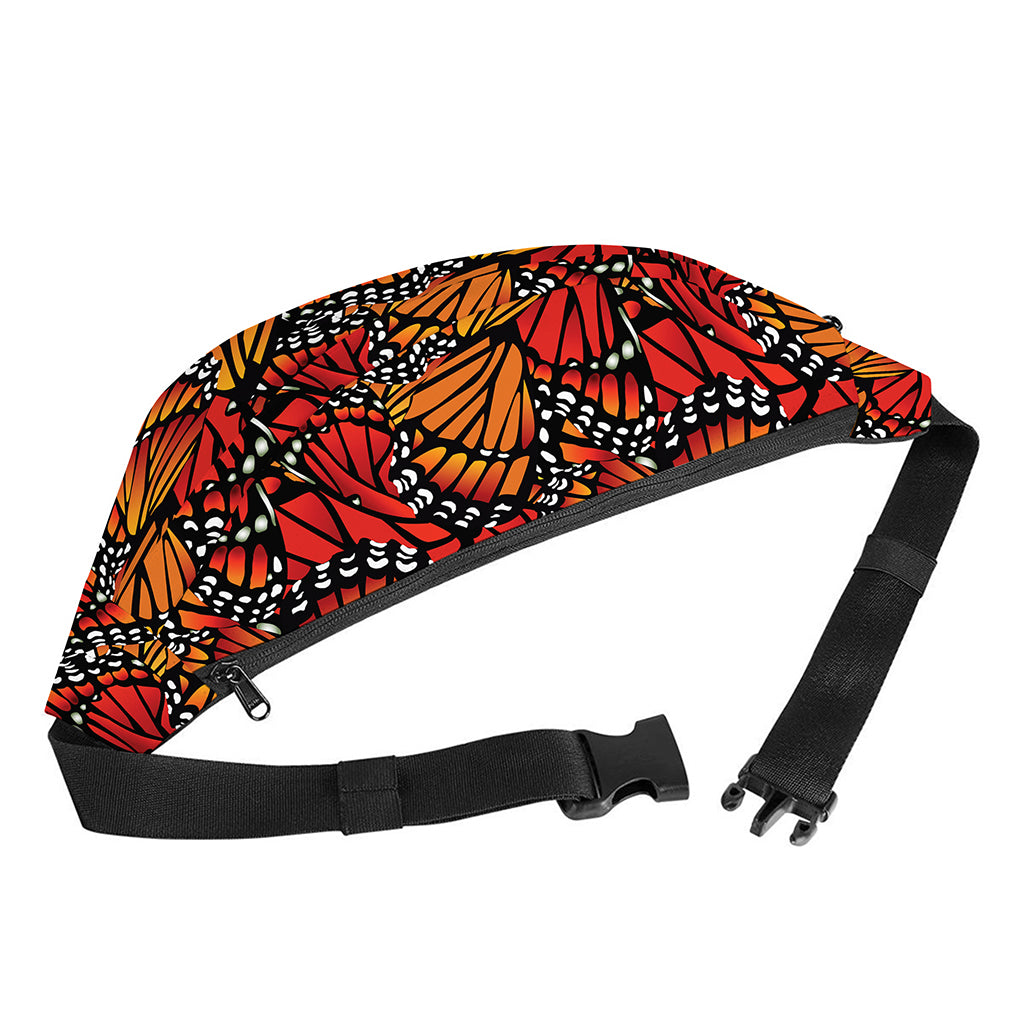 Orange Monarch Butterfly Wings Print Fanny Pack