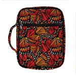 Orange Monarch Butterfly Wings Print Front Pocket Bible Bag