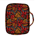 Orange Monarch Butterfly Wings Print Front Pocket Bible Bag