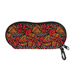 Orange Monarch Butterfly Wings Print Glasses Case