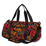 Orange Monarch Butterfly Wings Print Gym Bag