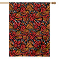 Orange Monarch Butterfly Wings Print House Flag