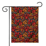 Orange Monarch Butterfly Wings Print House Flag