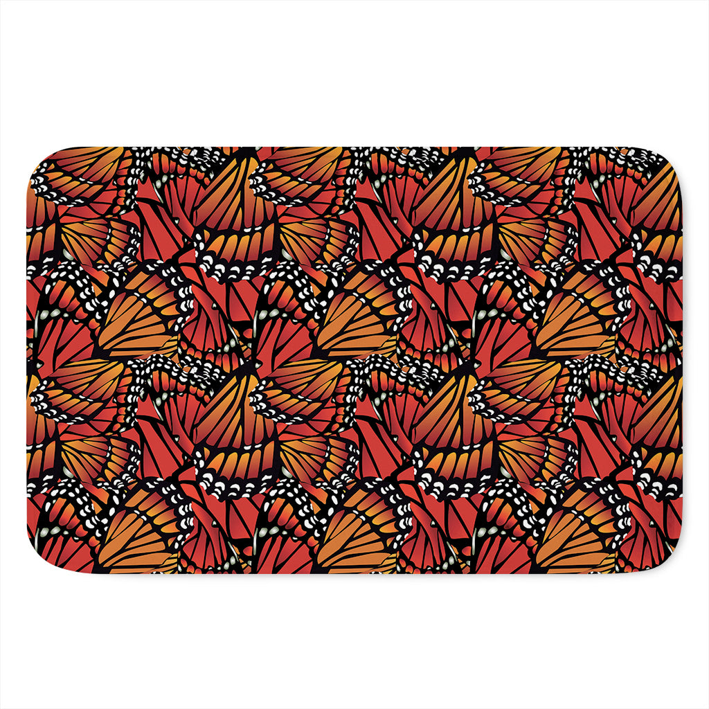 Orange Monarch Butterfly Wings Print Indoor Door Mat