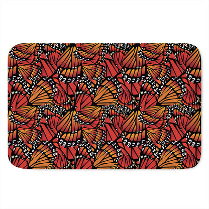 Orange Monarch Butterfly Wings Print Indoor Door Mat
