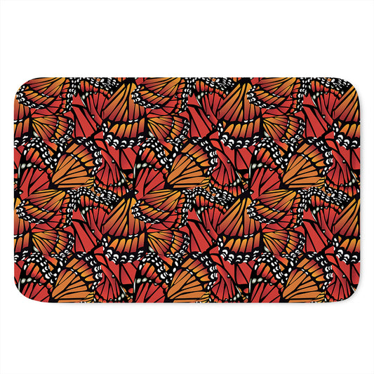 Orange Monarch Butterfly Wings Print Indoor Door Mat